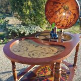 Coffee table bar world map