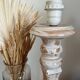 Wooden baluster lamp base with white cherry patina