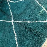Tapis abstrait vert Beni Ourain
