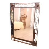 Art deco mirror in wrought iron