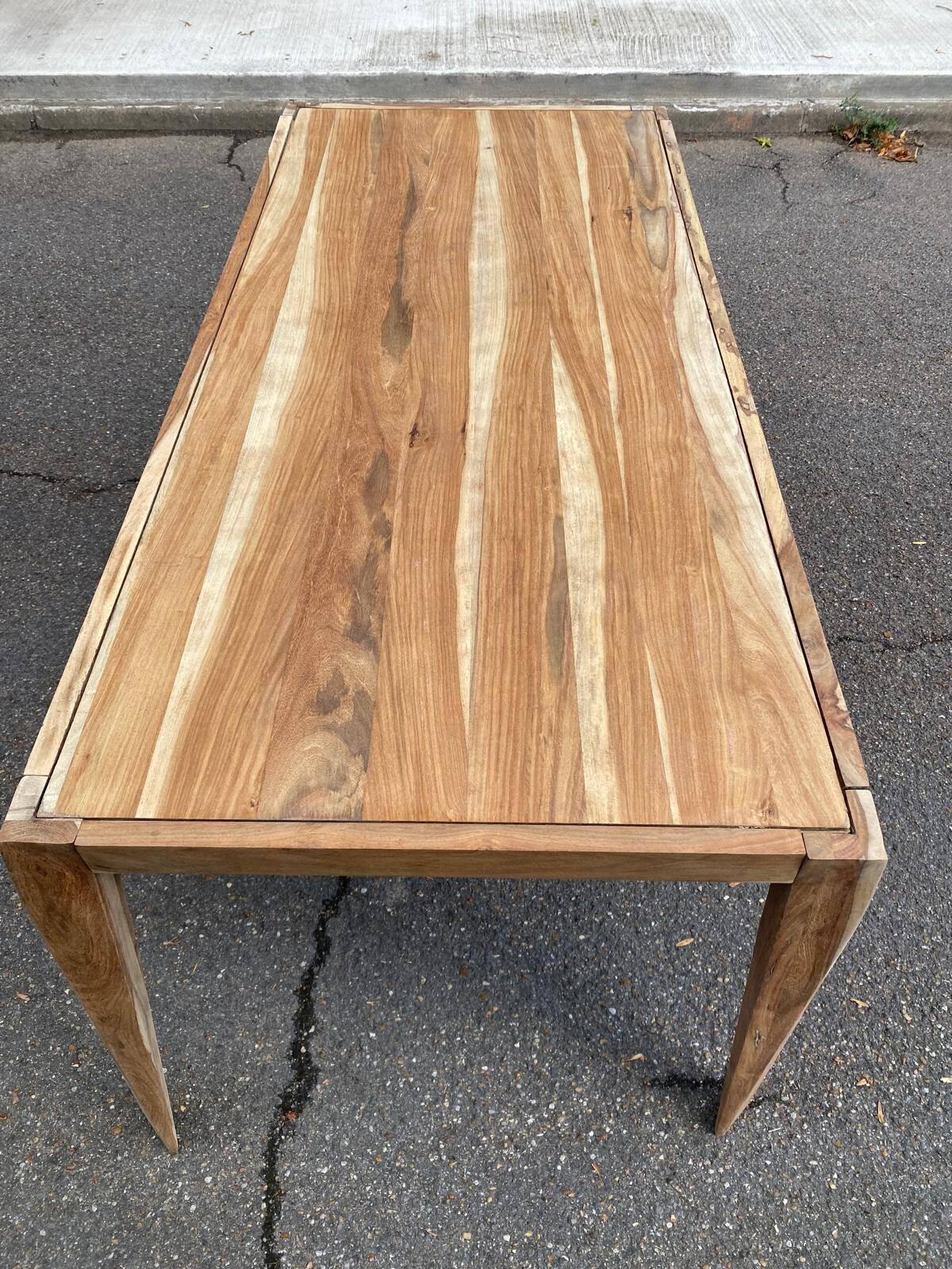 Dining table 175x80 renovated in raw solid acacia Tikamoon 6/8 people