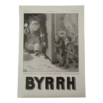 Byrrh Santa Claus paper advertisement from a magazine year 1938