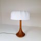 Mid-century table lamp in solid teak by Lisbeth Brams, Denmark, 1960s.