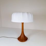Lampe de table midcentury en teck massif Lisbeth Brams Danemark 1960s
