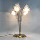 Italian floral glass 4-armed living room lamp 1970