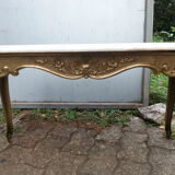 Coffee tanle brass and marble white 1960