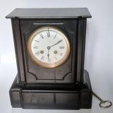 Napoleon III style black marble clock, in working condition