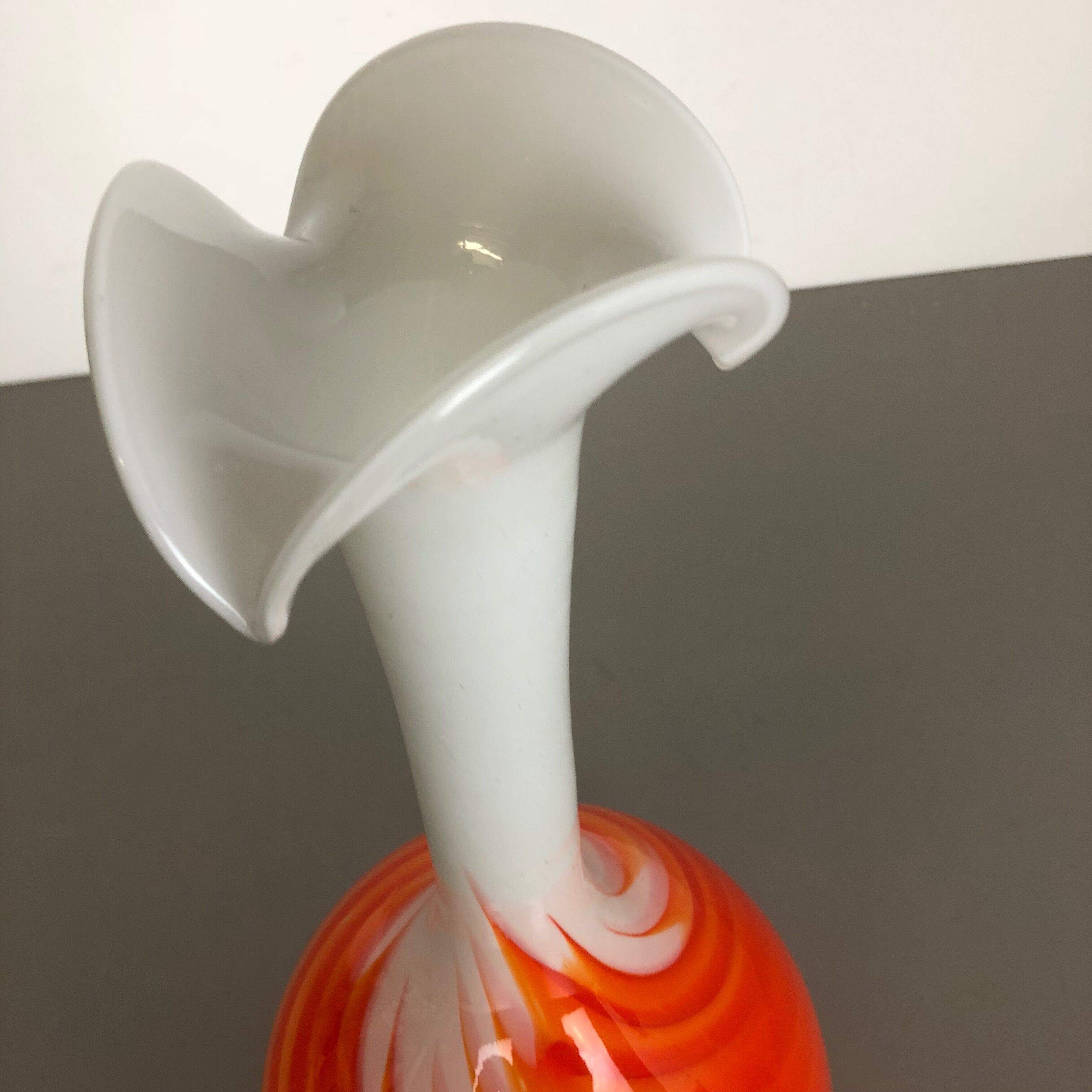 Pop Art "Flame" opaline Florence vase, 1970s, Italy