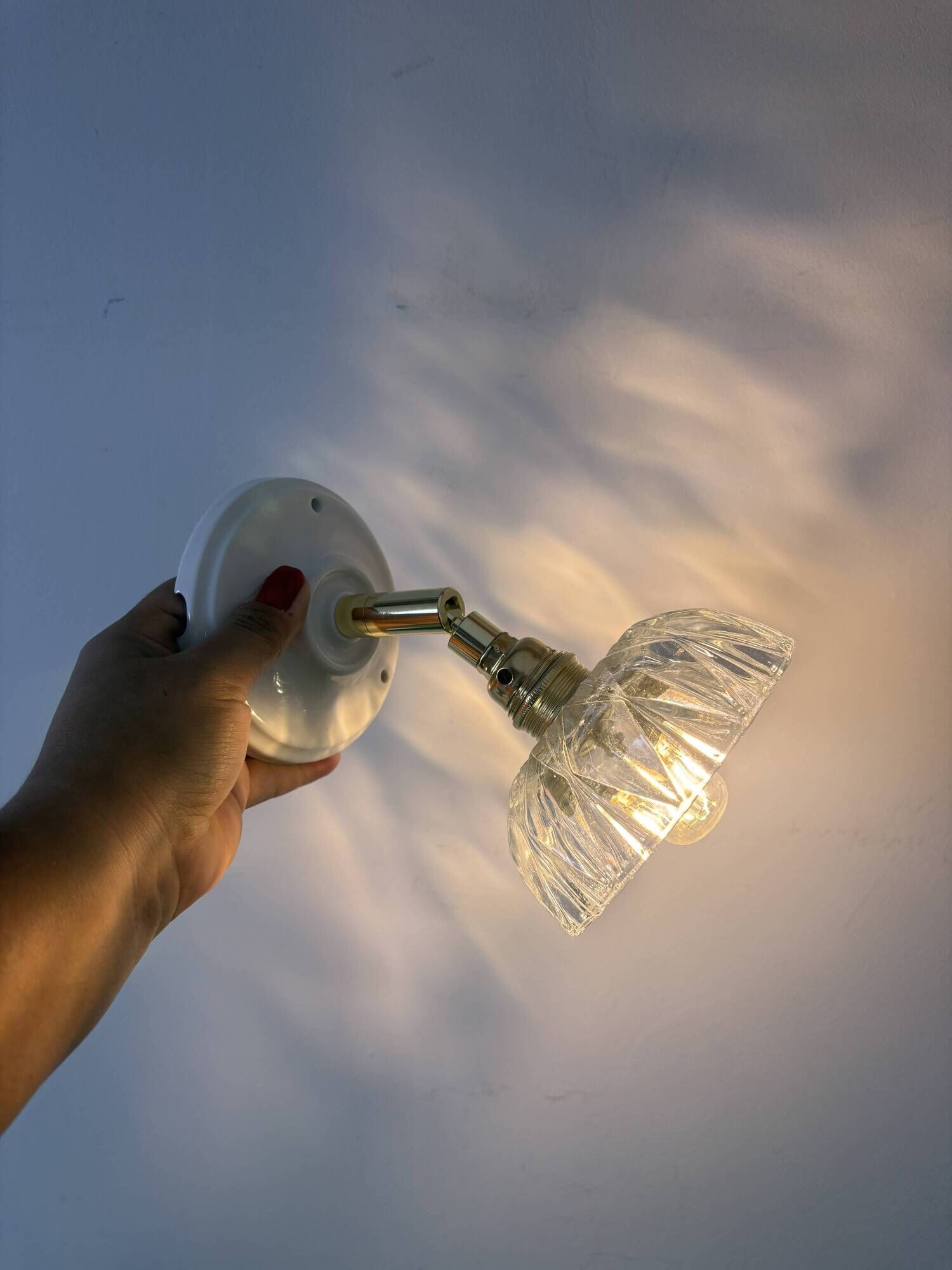 Vintage glass cut lampshade - tableware collection (APPV01)