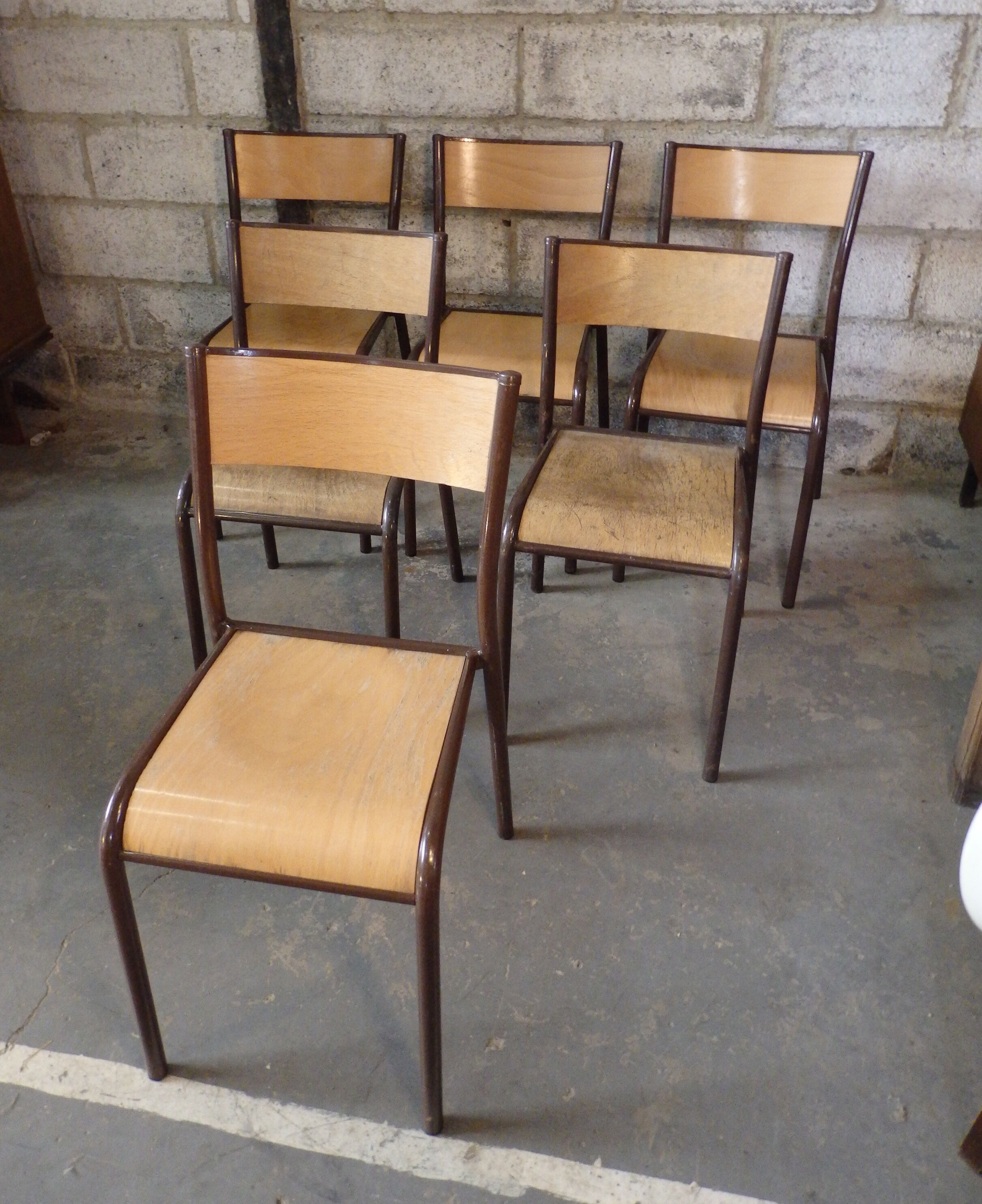 Set of 6 chairs of schoolboy Mullca 510.