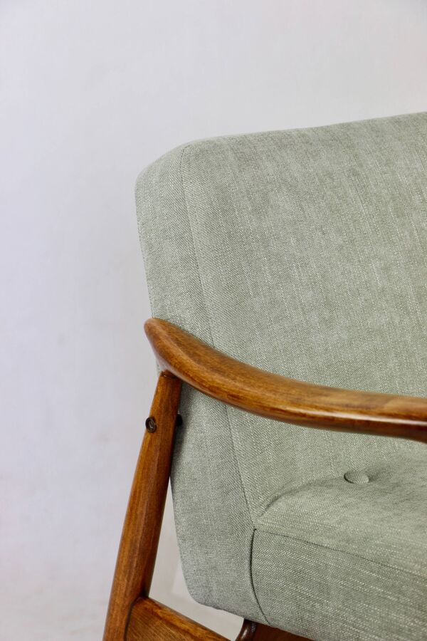 Fauteuil vintage GFM 300-202 design J.Kedziorek Loft années 70 vintage vert clair