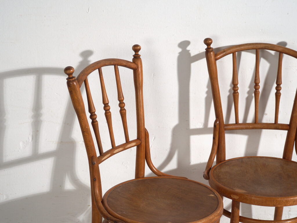 Set of 4 antique bentwood chairs in Thonet style – Central Europe, circa 1900