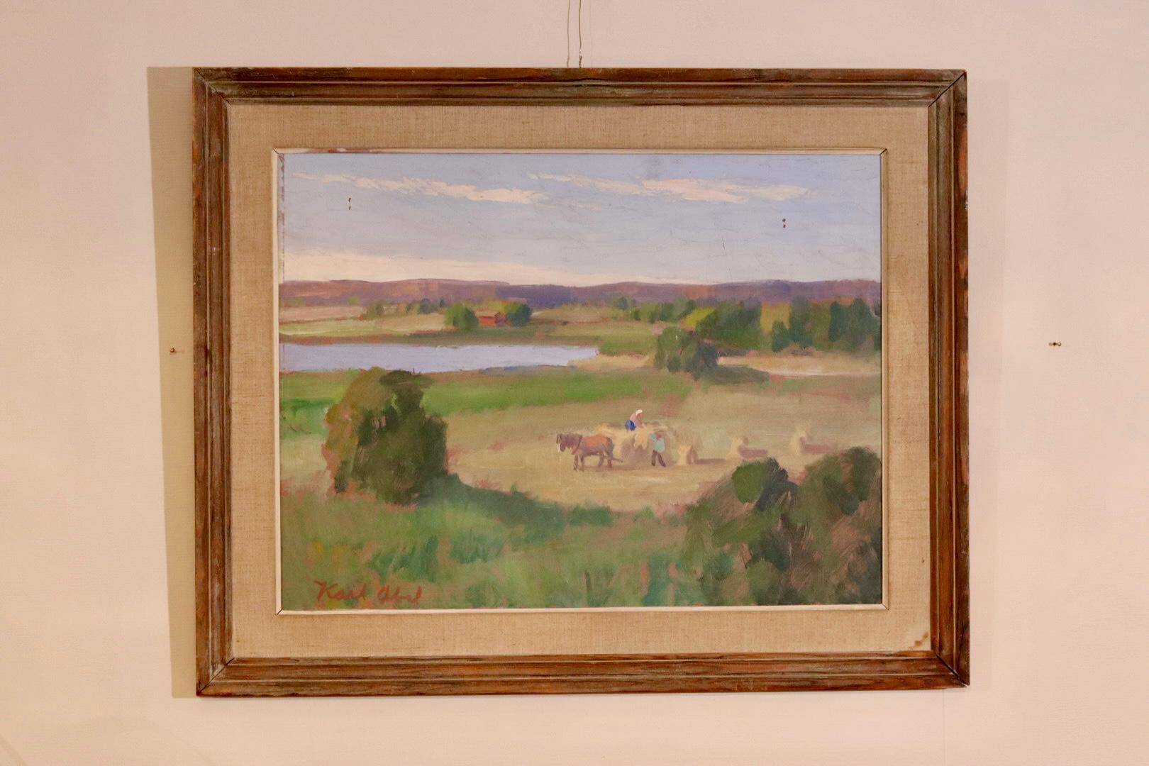 Oil on panel "Landscape" by Karl Abel