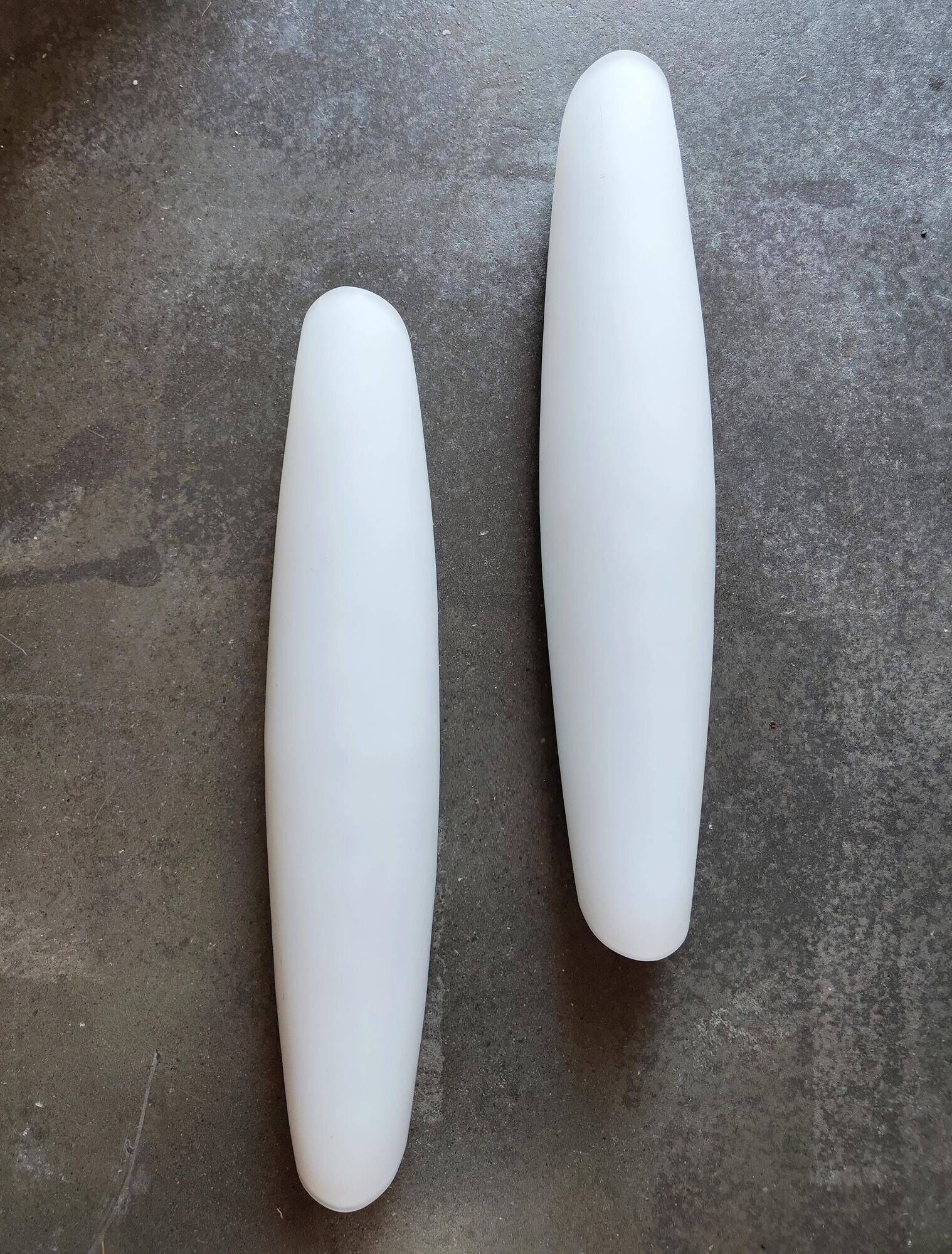 Paire d'appliques XXL Space Age en verre opalin, 1970s