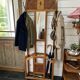 Art Deco coat rack wardrobe in solid oak