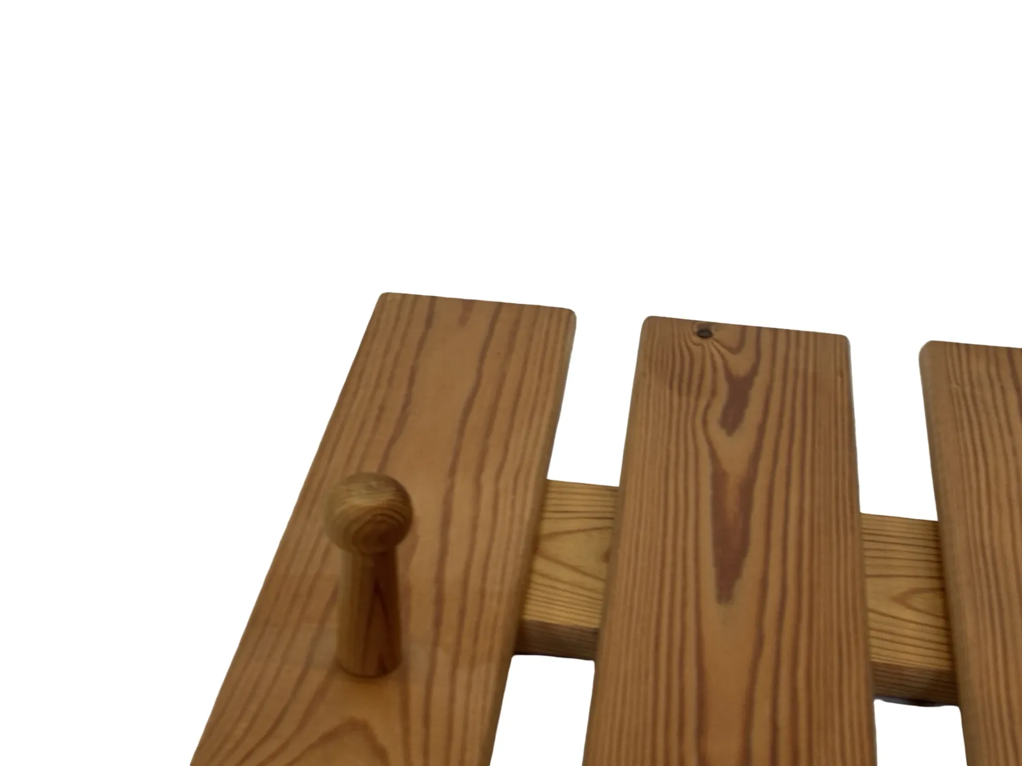 Vintage pine coat rack, 1970s minimalist design