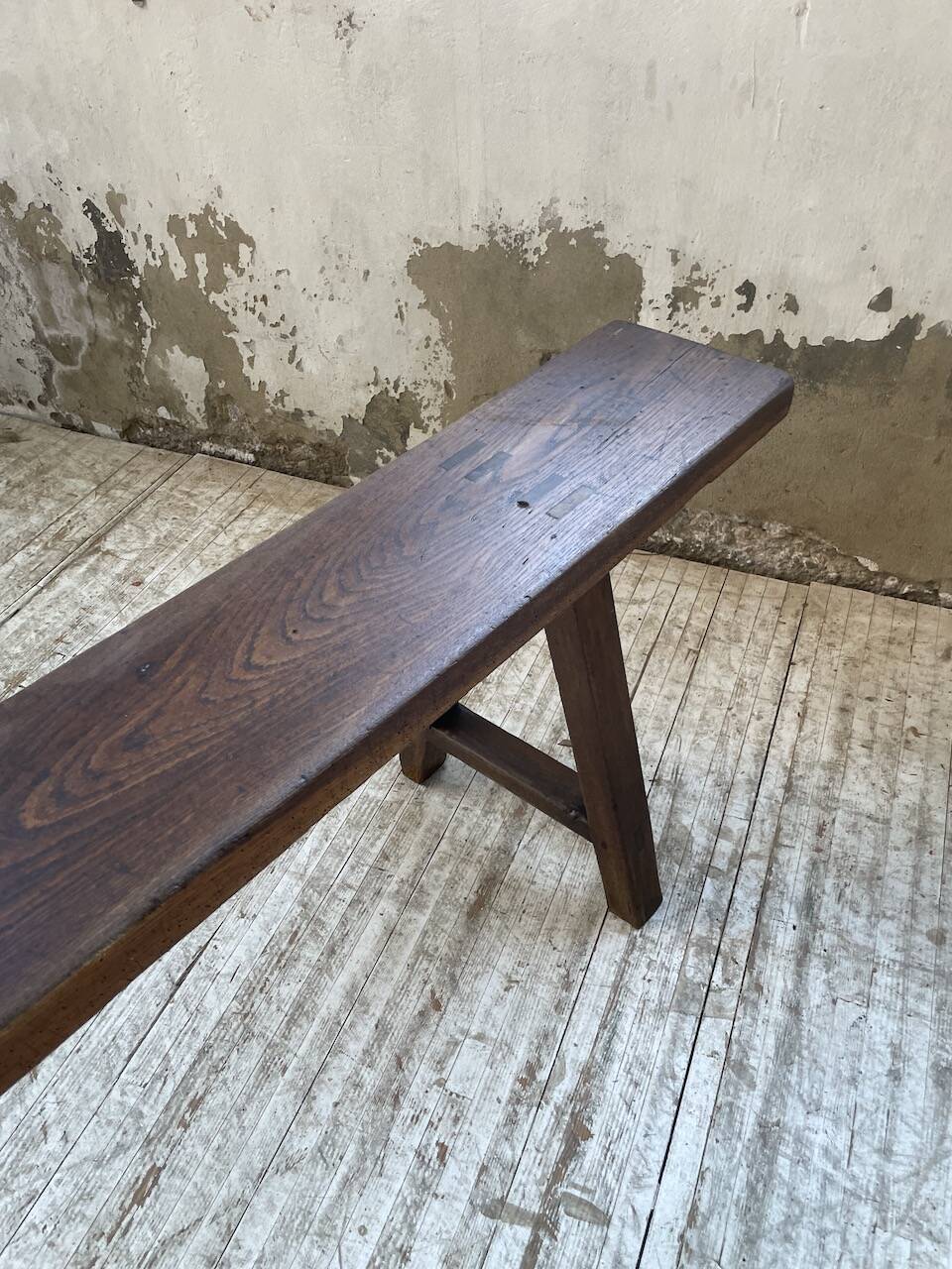 Solid oak bench 230 cm