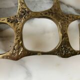 Brass chandelier handcrafted by Heinz Goll, brutalist, Austria 1970.