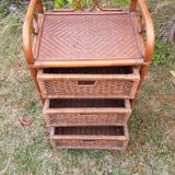 Commode en rotin vintage