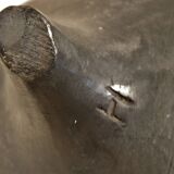 Zoomorphic pitcher vase in black ceramic