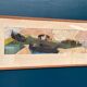 Œuvre d'art scandinave émaillée sur panneau, encadrée – Rivage par S. Rjellim