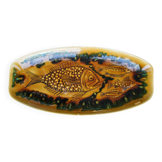 Plat à poisson Faïencerie Longchamp. Dessins attribués à Robert Picault