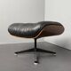 Black leather ottoman by Ray & Charles Eames for Herman Miller Vitra, Germany, 1980s.