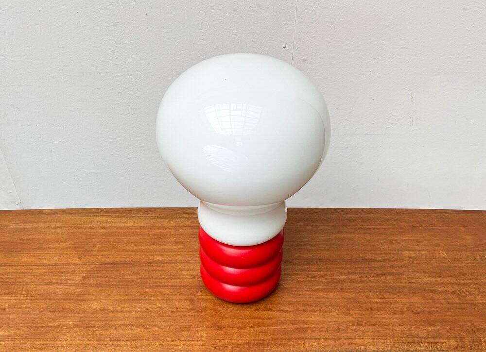 Giant table lamp or floor lamp in the shape of a light bulb from the mid-century German space age by Ingo Maurer for M Design, 1960s.