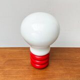 Giant table lamp or floor lamp in the shape of a light bulb from the mid-century German space age by Ingo Maurer for M Design, 1960s.