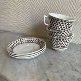 Set of three Adams cups and three saucers