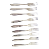 Fish cutlery - christofle forks and knives in silver metal