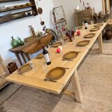 Solid oak farmhouse table with extensions