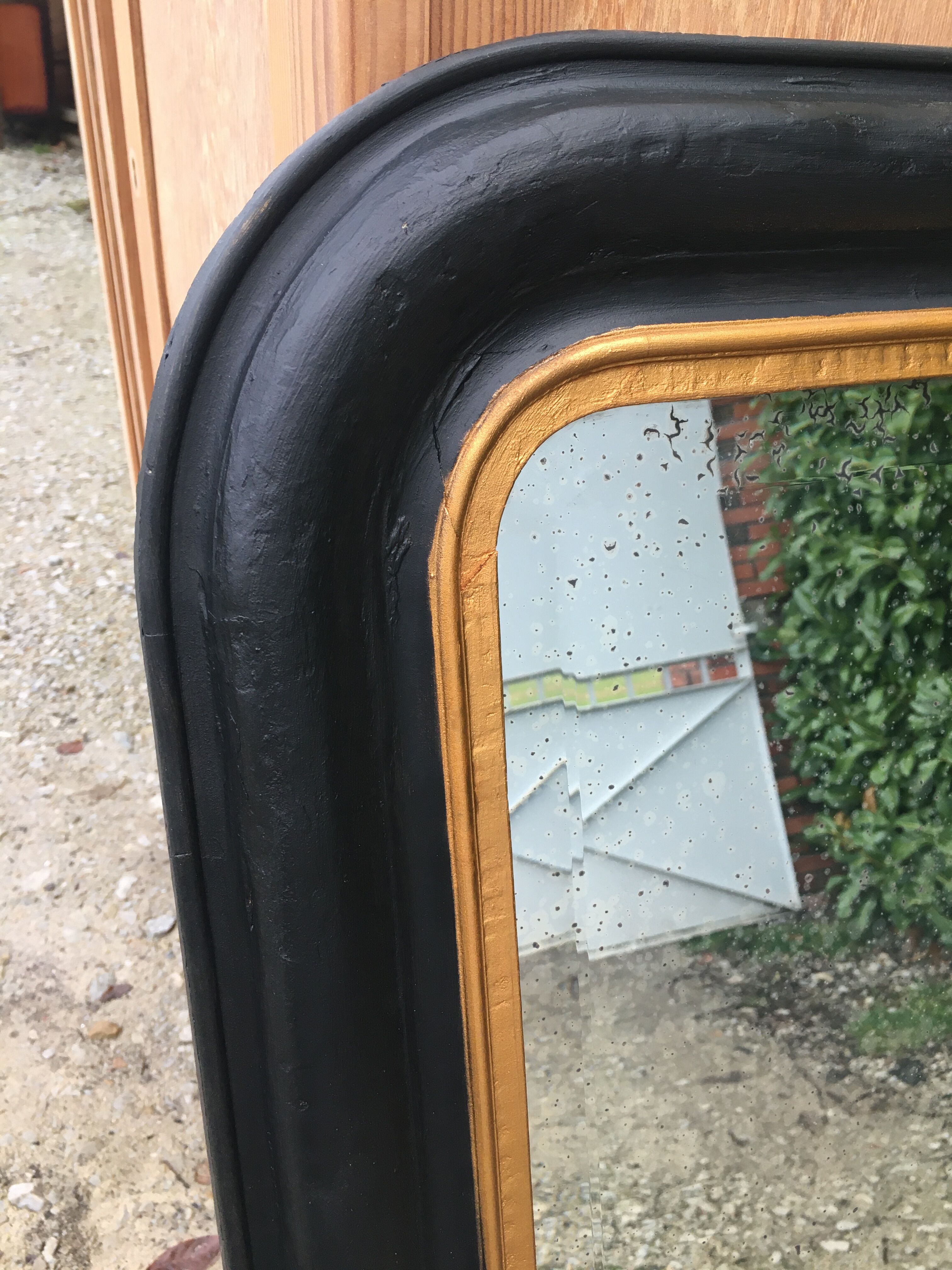 Golden black Philippe Louis mirror 78x113cm