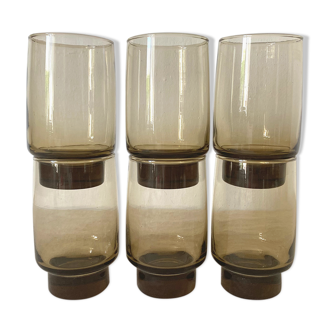 Vintage high glasses in smoked glass
