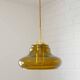 Hand-blown amber glass pendant light: MCM retro bar golden hanging lamp