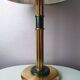 Brass lamp with pleated cap, 70s, Hollywood Regency