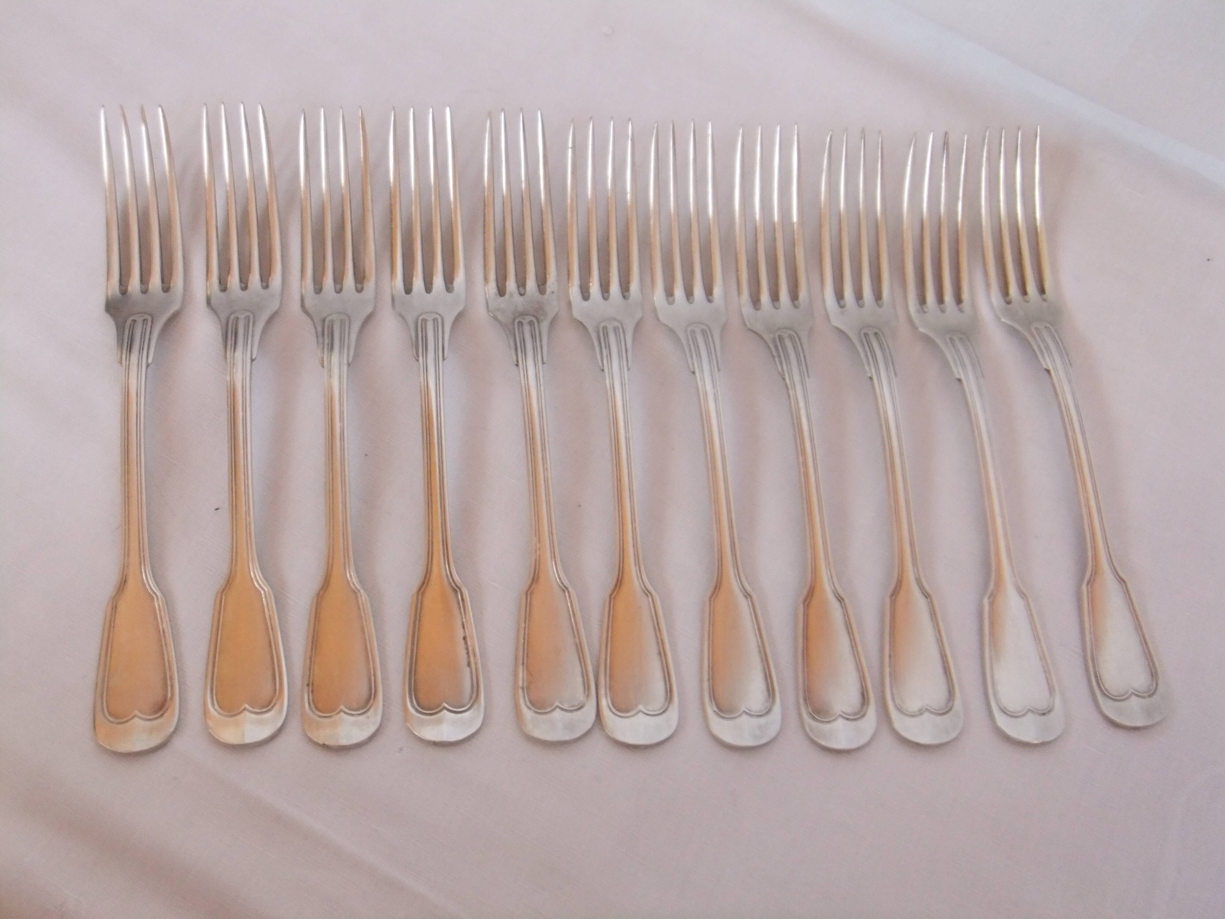 Antique forks silver metal service model to net