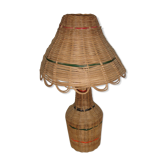 Lampe rotin tressé 1970