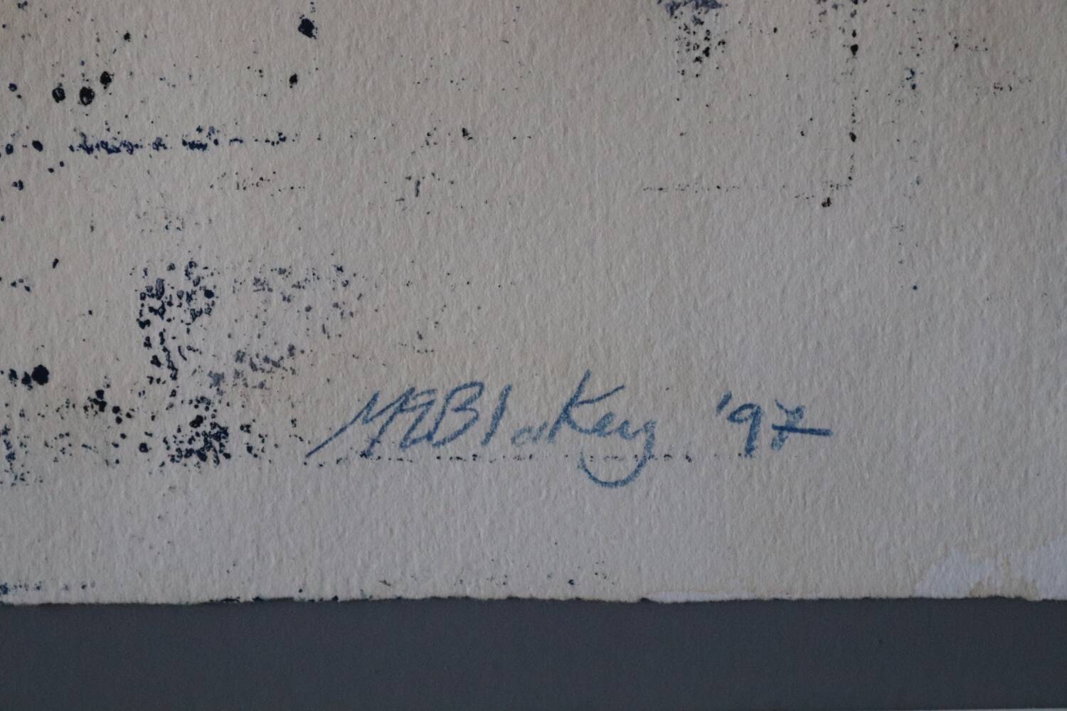 Large watercolor, pastel and ink painting signed Maria Blackey 1997