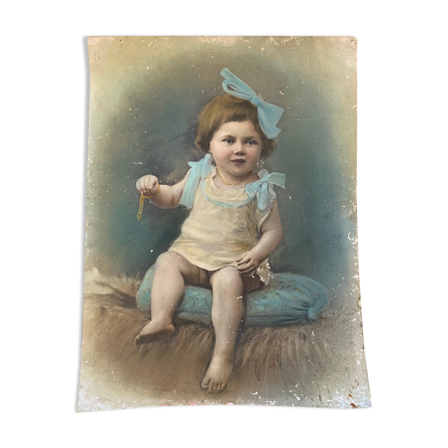 Old colorized photography / girl portrait