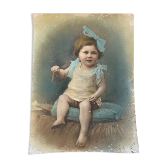 Old colorized photography / girl portrait