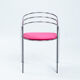 Ensemble de quatre chaises de salle à manger italiennes des années 50 en chrome et velours rose.
