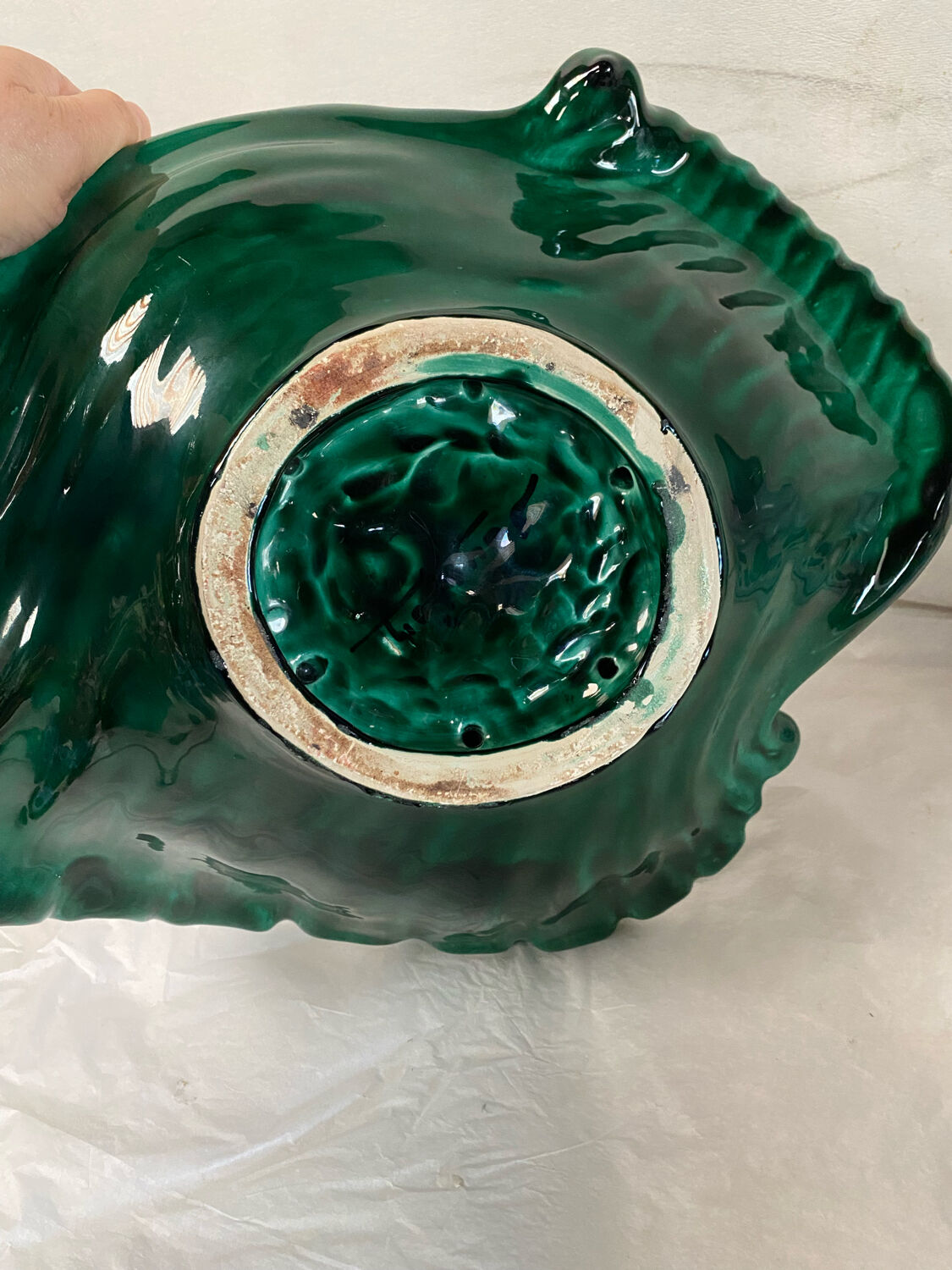 Green vintage ceramic cup