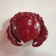 burgundy red slip ceramic box in the shape of a vintage crab