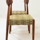 Set 2 Dining Chairs Solid Wood Ash Green Jacquard Fabric