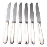 6 silver metal knives, 1930