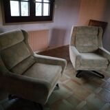 Set of 4 armchairs and pouf