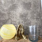 Vase boule en verre de Clichy jaune pop