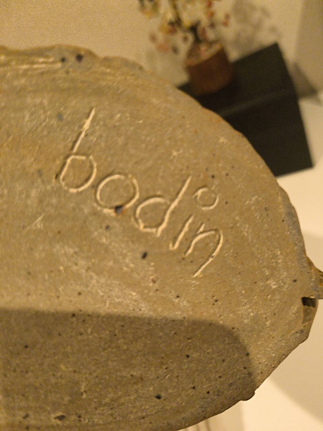 Stoneware vase signed Bodin – French artisanal ceramics (1960s)