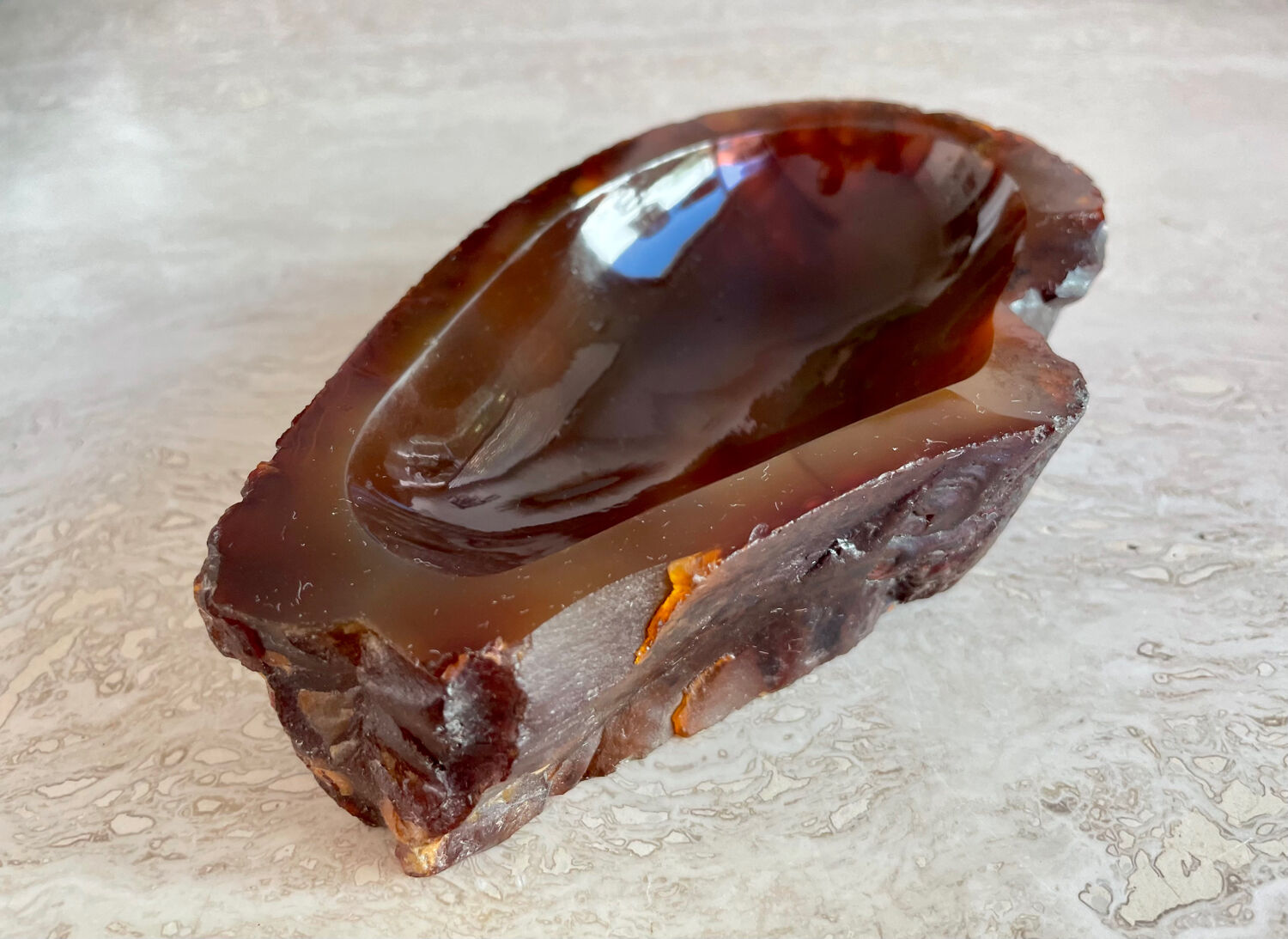 Vintage brutalist onyx ashtray